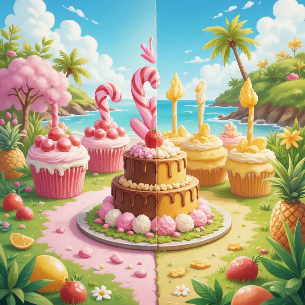 Title: Why We Trade: The Tale of Candyland and Fruityland Characters: Candyland (a country of candy-makers) Fruityland (a land of fruit farmers) A wise owl named Professor Trade, who explains how trade works.